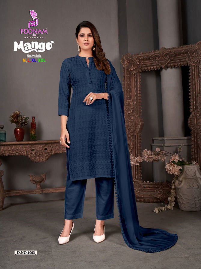 Mango Chikankari By Poonam Readymade Salwar Kameez Catalog
